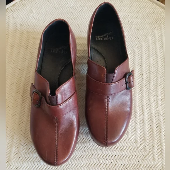 Brown Leather Dansko Mary Jane Clogs - Picture 7 of 16
